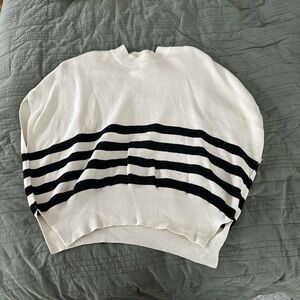 Maeve Black and White Striped Sweater